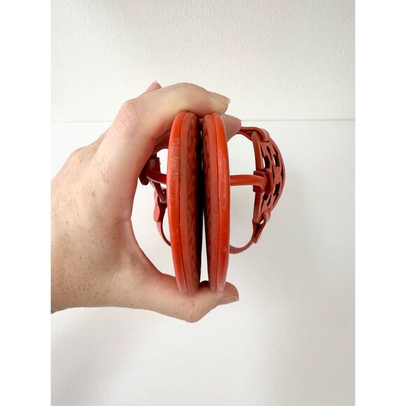 Tory Burch Miller Matte Bright Pomander Red Orange Flat Sandal 9 - Picture 8 of 8